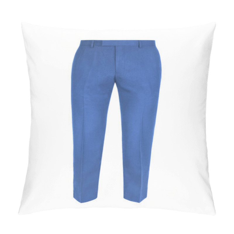 Personality  Sky Blue Formal Mens Trousers Isolated On White Background Pillow Covers