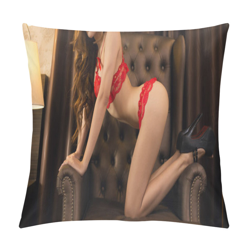 Personality  Sexy Young Woman Model In Sexy Lingerie Pillow Covers