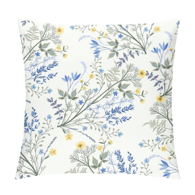 Personality  Seamless Floral Pattern With Yellow Flowers On A White Background Pillow Covers