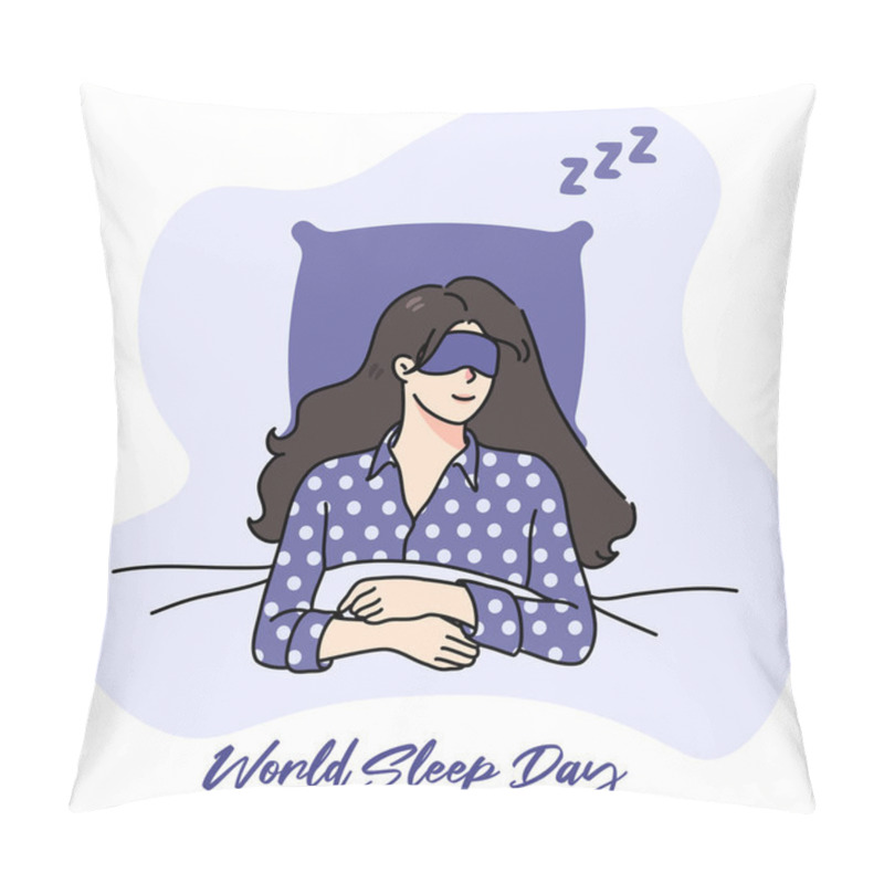 Personality  World Sleep Day Vector. World Sleep Day With Night Situation Background. Pillow Covers