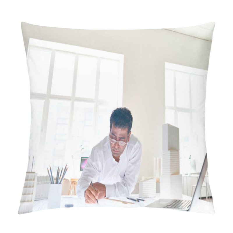 Personality  Worker Drawing Sketch In Office  Pillow Covers