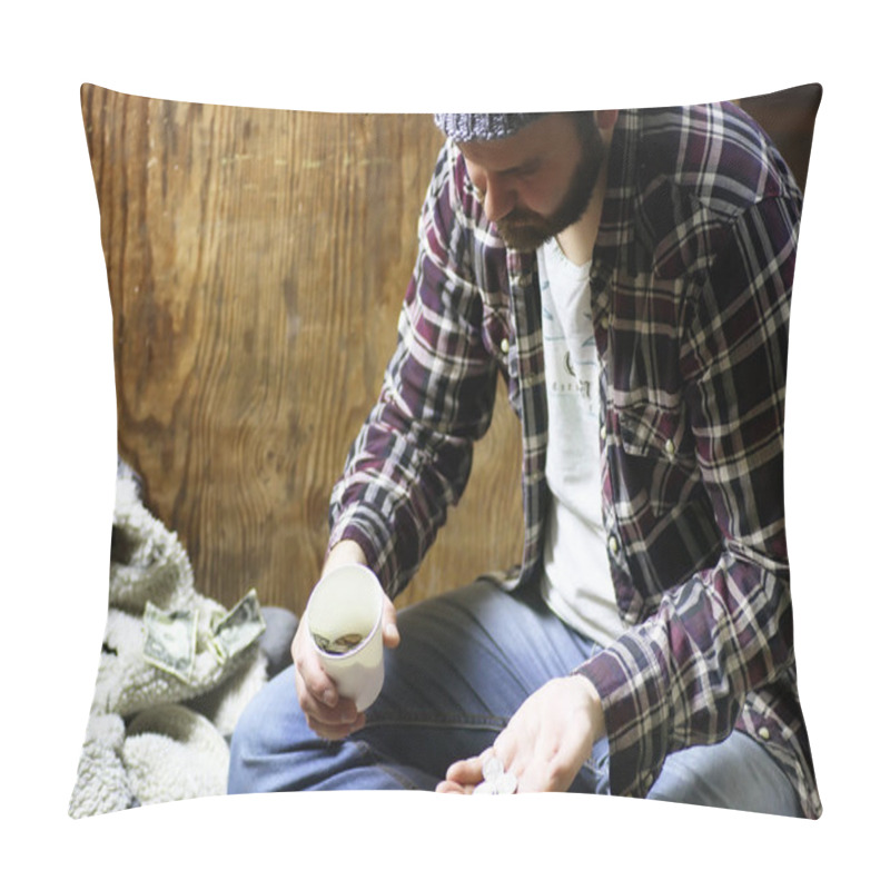 Personality  Homeless Man Ask Help Pillow Covers