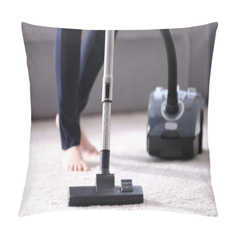 Personality  Woman Using Vacuum Cleaner Pillow Covers