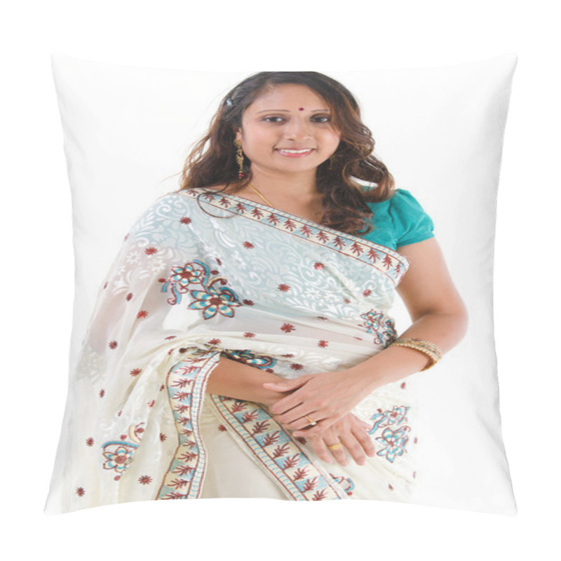 Personality  Indian Woman Smiling. Pillow Covers