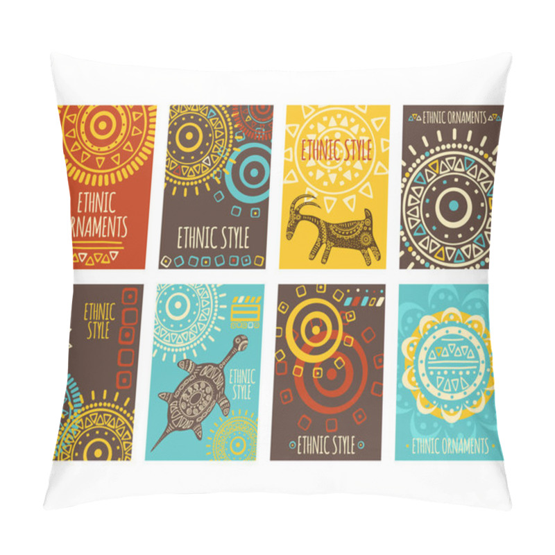 Personality  Set Of Ethnic Banners Pillow Covers