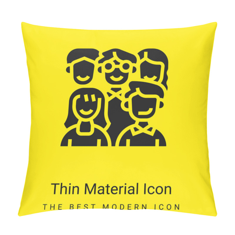 Personality  Ancestors Minimal Bright Yellow Material Icon Pillow Covers