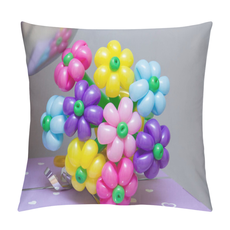 Personality  A Bouquet Of Flowers From Balloons On The Background Of The Wall Pillow Covers