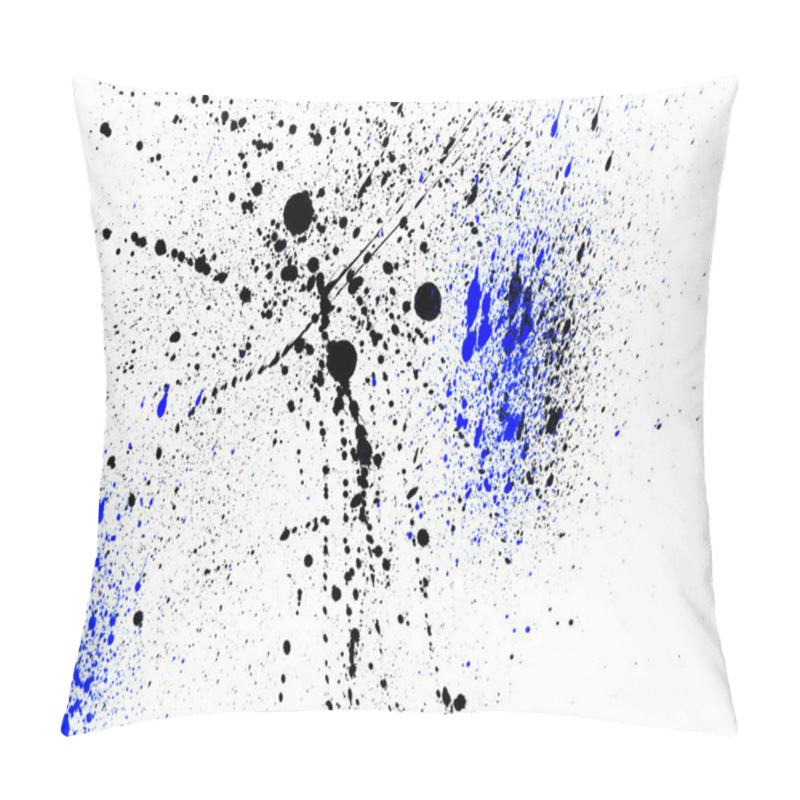 Personality  Abstract White Background With Splashes Of Black And Blue Paint Pillow Covers