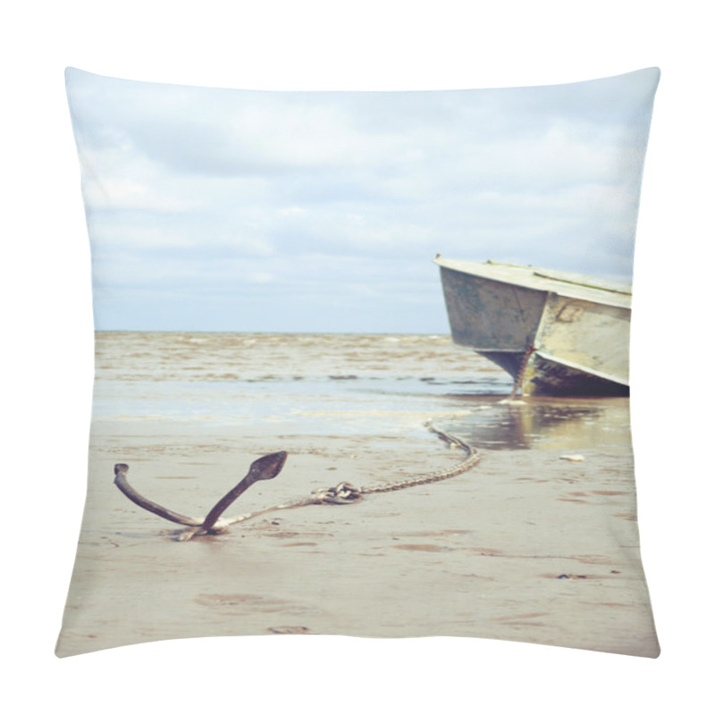 Personality  Anchored On The Shore With Boat Pillow Covers