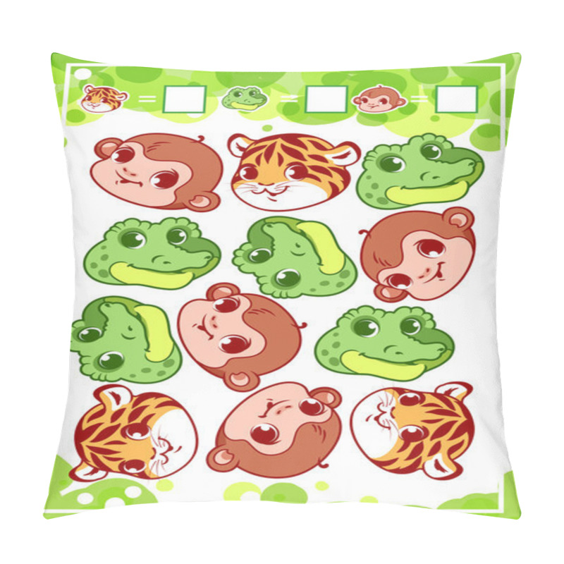 Personality  Education Counting Game For Preschool Kids With Animals. Pillow Covers