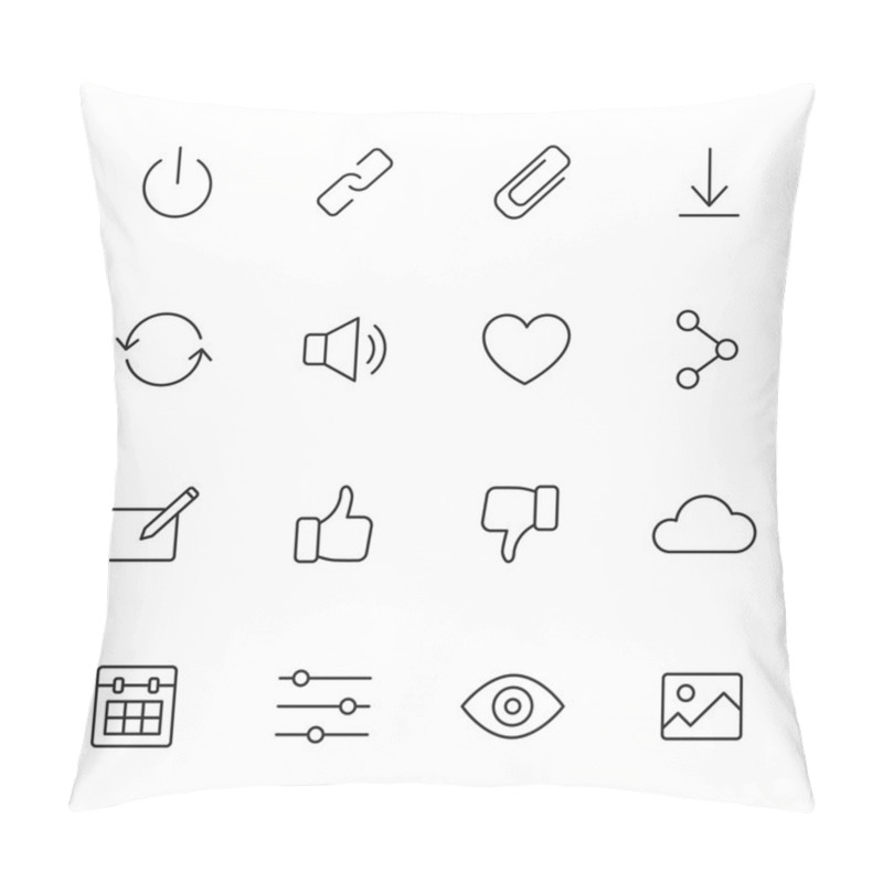 Personality  Basic Interface Icons Pillow Covers