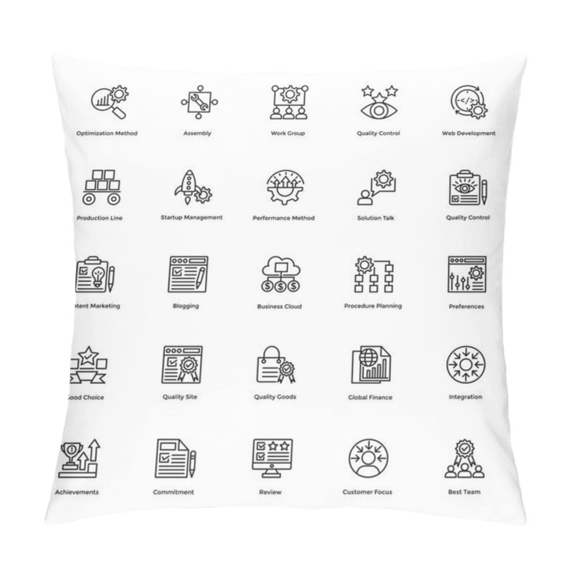 Personality  Project Management Vector Icons Set 23 Pillow Covers