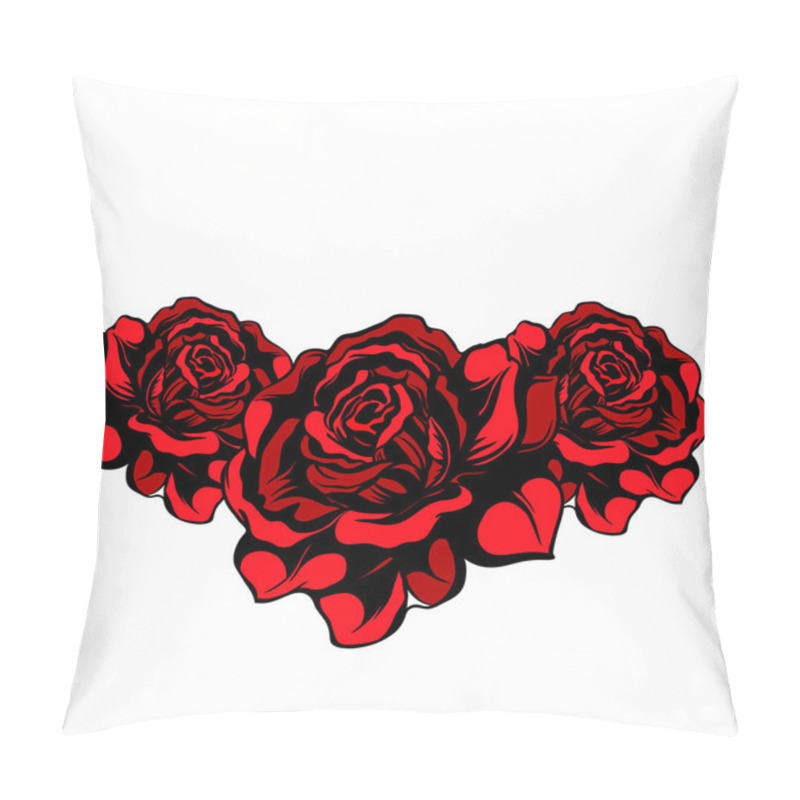 Personality  Tree Red Vector Roses Isolated Pillow Covers