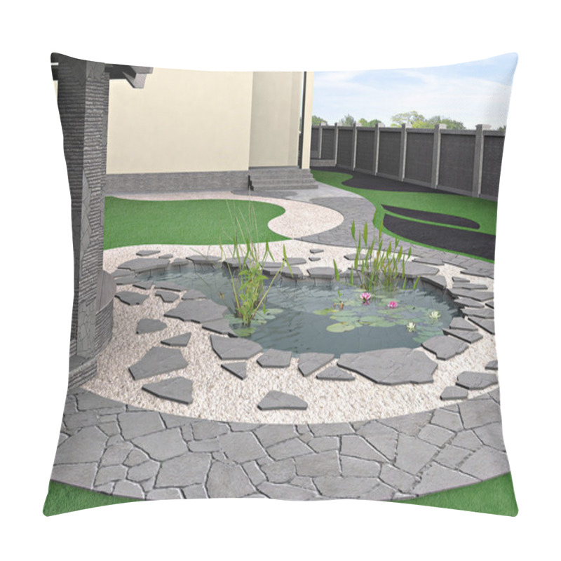 Personality  Hardscapes And Water Garden, 3d Rendering Pillow Covers