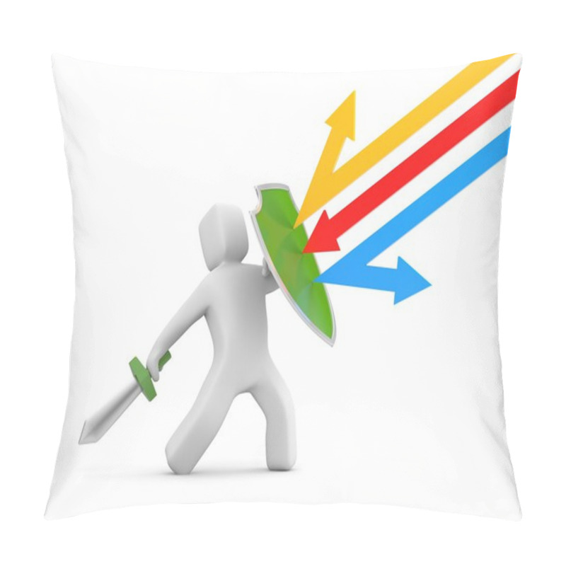 Personality  Defender With Shield And Sword - Reflects Attack Pillow Covers