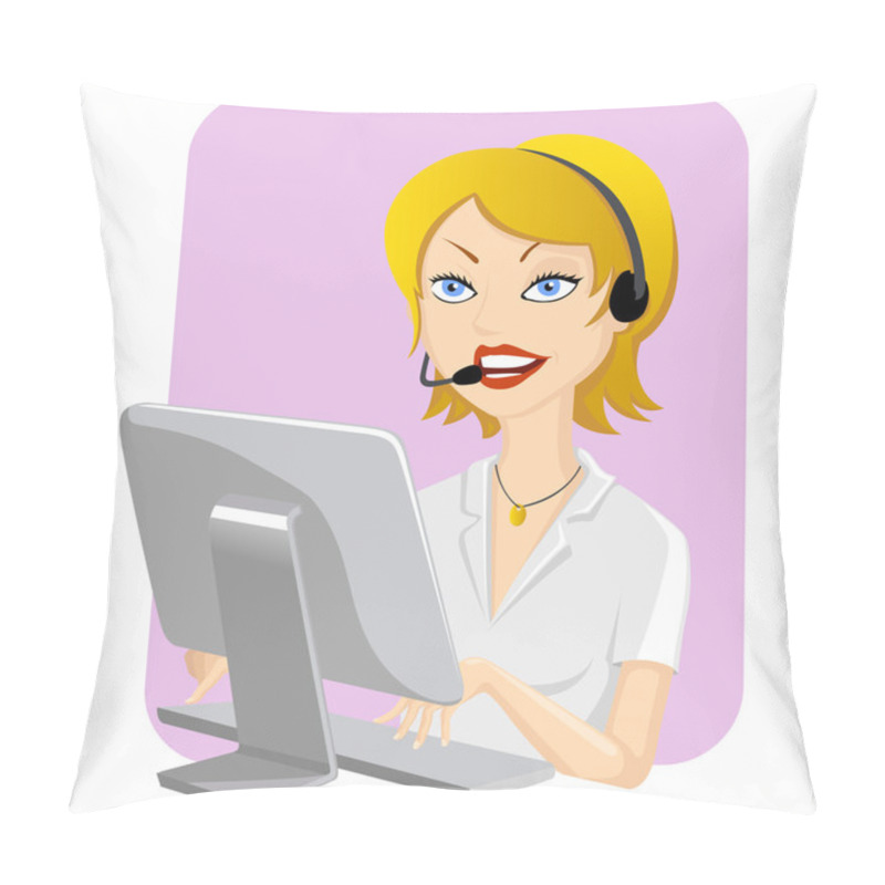 Personality  Call Center Girl Pillow Covers