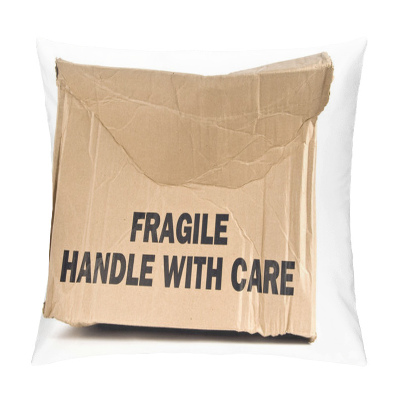 Personality  Fragile Handle With Care Brown Box Crushed Pillow Covers