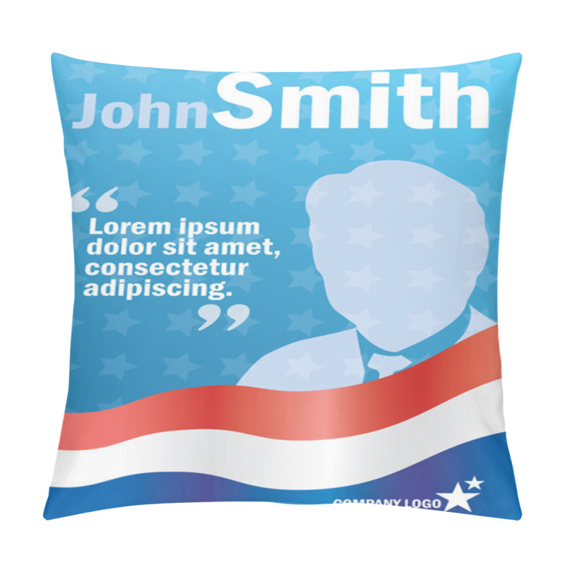 Personality  Elections Poster Template, Vector Billboard For Campaign Pillow Covers