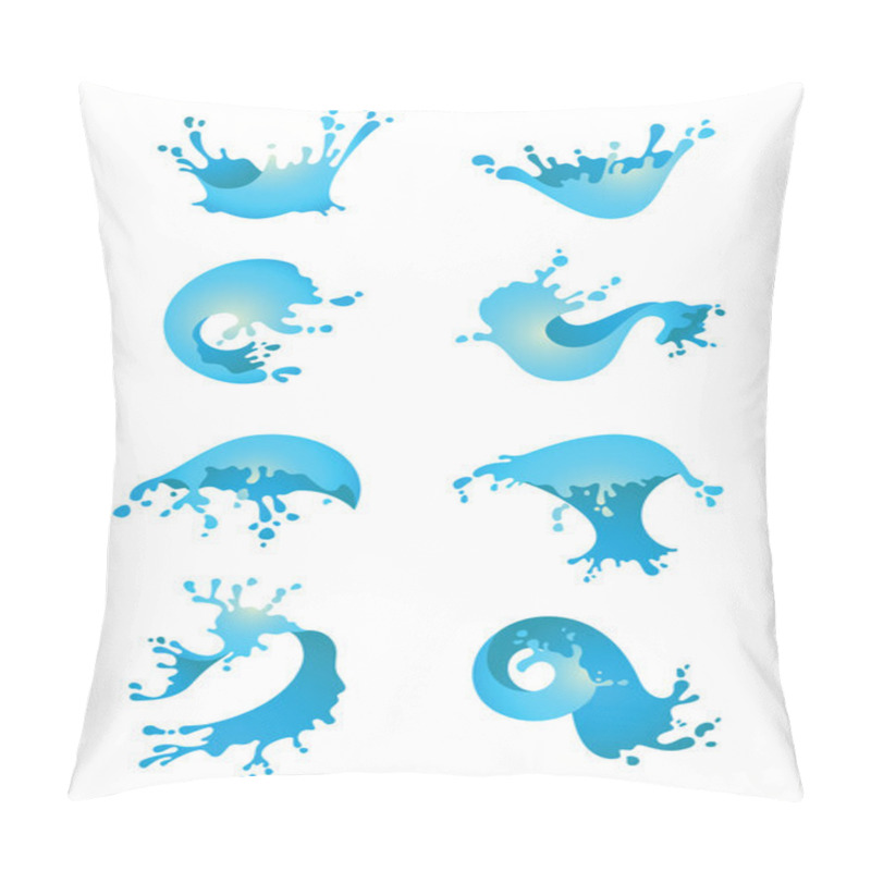 Personality  Splashing Waves And Water Pillow Covers