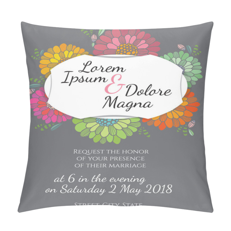 Personality  Invitation Wedding Card Vector Template Pillow Covers