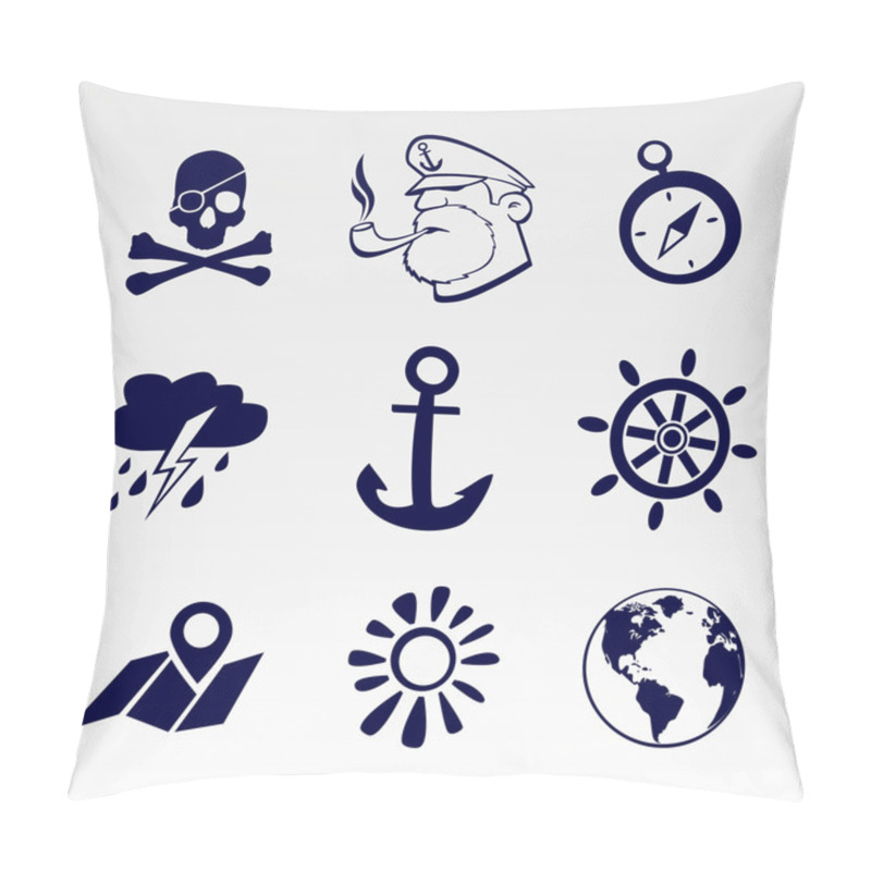 Personality  Seafaring Icons Set Pillow Covers