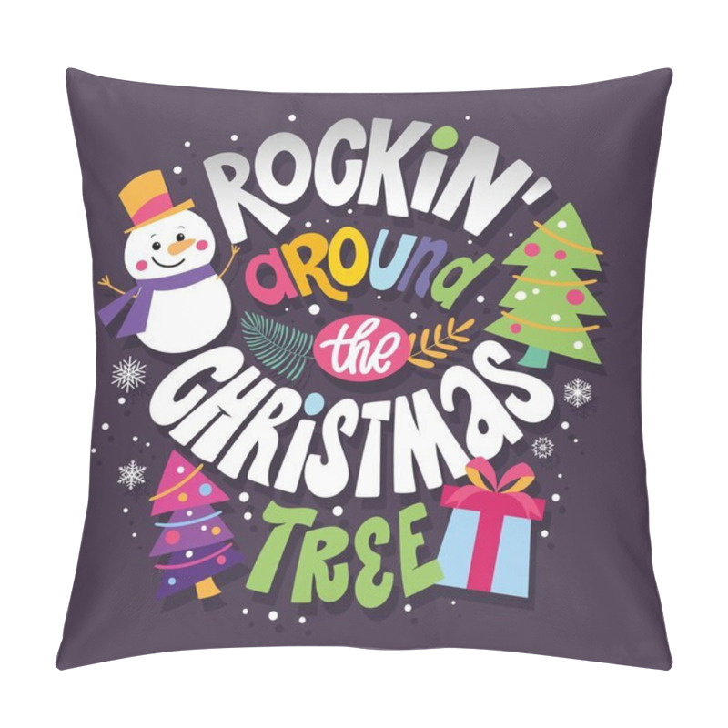 Personality  Happy Holidays - Cute Hand Drawn Lettering Set. Merry Christmas And Happy New Year. Seasons Greetings. Christmas Vibes. Pillow Covers