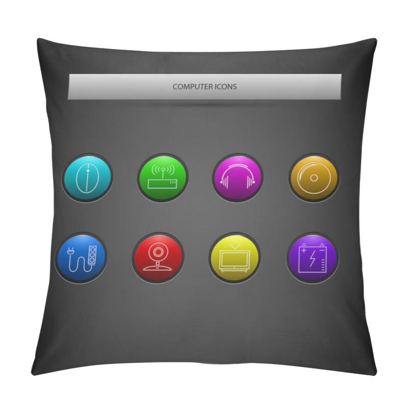 Personality  Vector Set Of Computer Icons. Pillow Covers