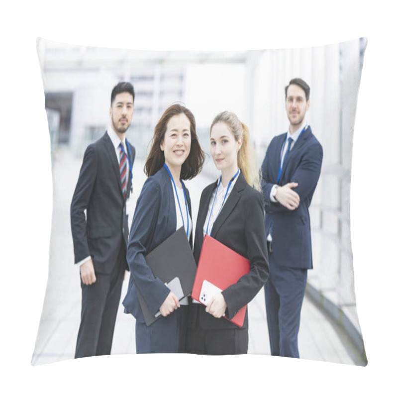 Personality  Business Person Team Consisting Of Male And Female Members Of Various Nationalities Pillow Covers