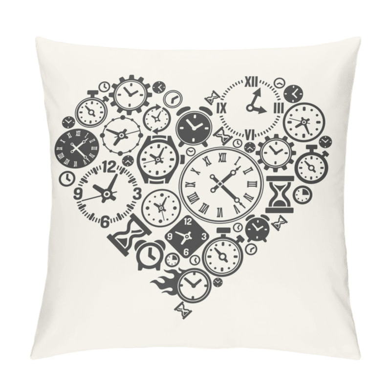 Personality  Vector Hours Heart Pillow Covers