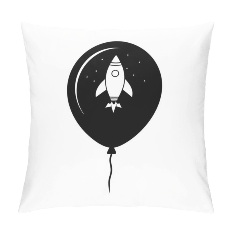 Personality  Rocket In A Party Balloon Creative Space-Themed Vector Illustration Pillow Covers