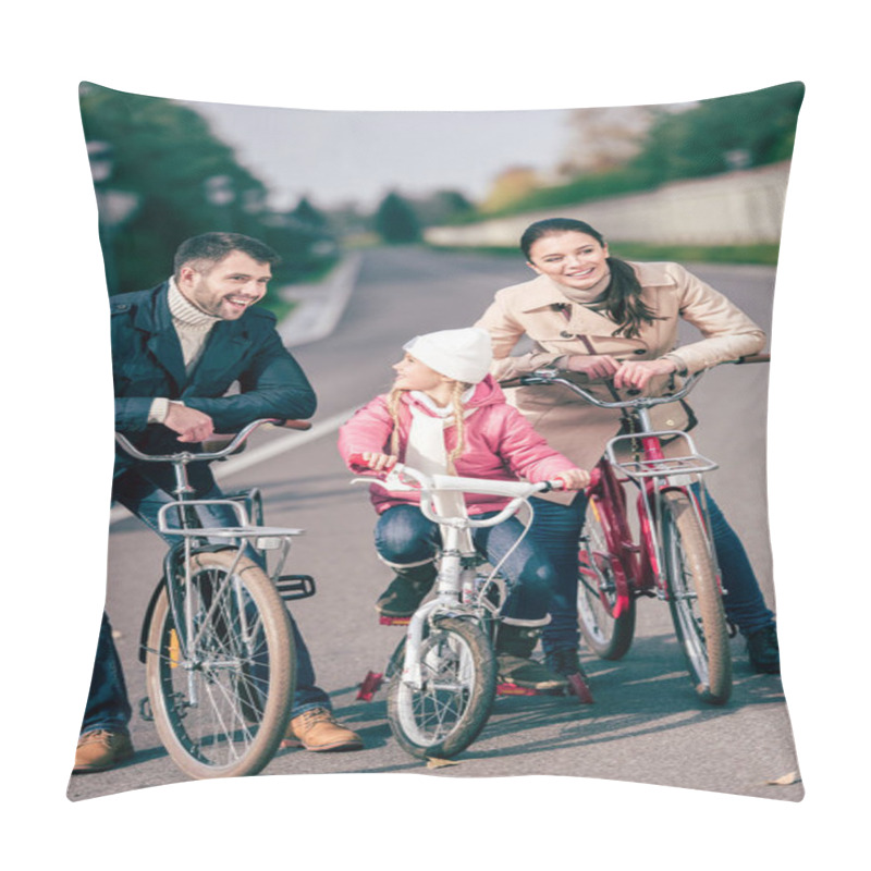 Personality  Happy Family With Bicycles Pillow Covers