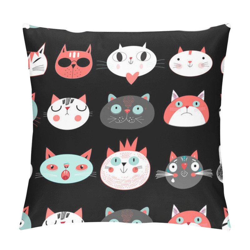 Personality  Seamless Pattern Of Cats Pillow Covers