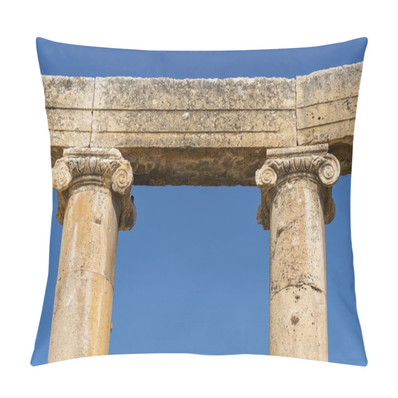 Personality  Close-up Of Ionic Columns And Capitals At Oval Plaza, Forum, Jerash, Jordan, Asia Pillow Covers