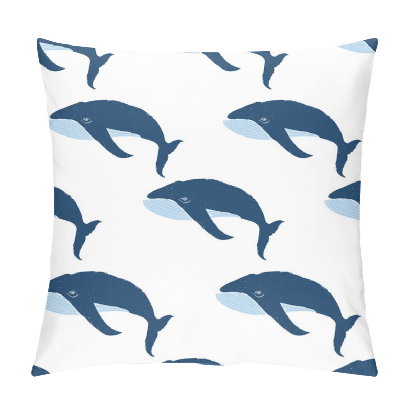 Personality  Seamless Pattern With Hand Drawn Whales Pillow Covers