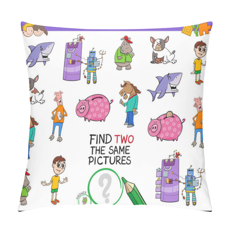 Personality  Find Two The Same Pictures Cartoon Game Pillow Covers