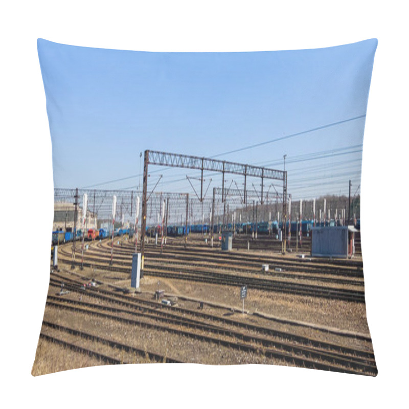 Personality  A Fragment Of The Railway Infrastructure In Tarnowskie Gory, A City In The North Of Upper Silesia With The Largest Railway Junction And A Hump In Poland Pillow Covers