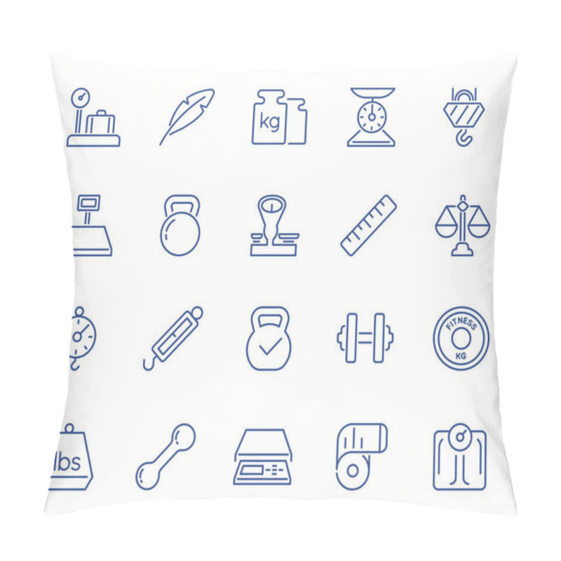 Personality  Set Of Weight And Scales Icons Pillow Covers