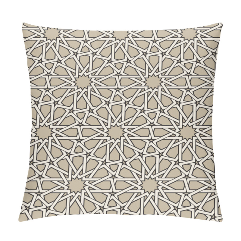 Personality  Seamless Traditional Girih Pattern. Star Decorative Islamic Geometric Pattern. Vector Illustration. Pillow Covers