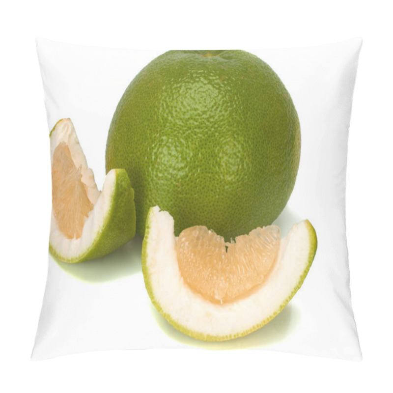 Personality  Ripe Sweetie Fruit And Its Pieces Isolated On White Pillow Covers