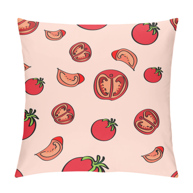 Personality  Vector Background With Tomatoes. Pillow Covers