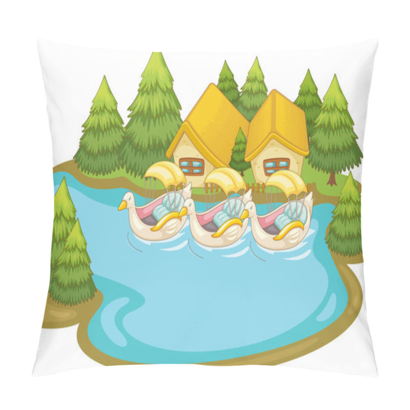 Personality  Boat In The Lake Pillow Covers