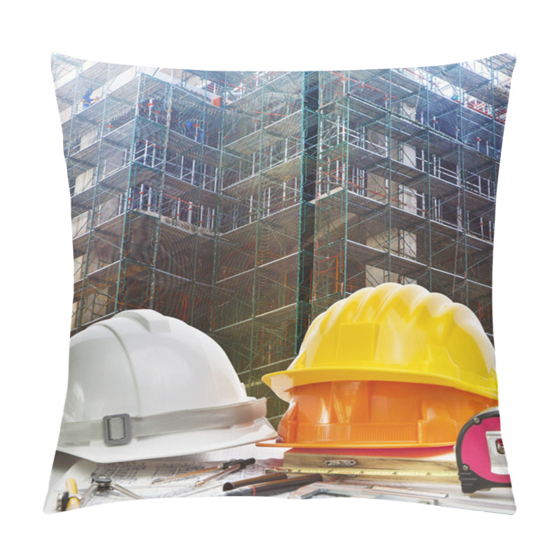 Personality  Safety Helmet And Engineering Working Tool Against Building Cons Pillow Covers