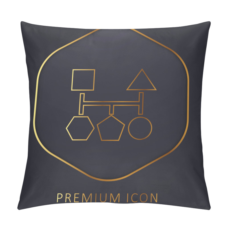 Personality  Blocks Scheme Of Five Geometric Basic Black Shapes Golden Line Premium Logo Or Icon Pillow Covers