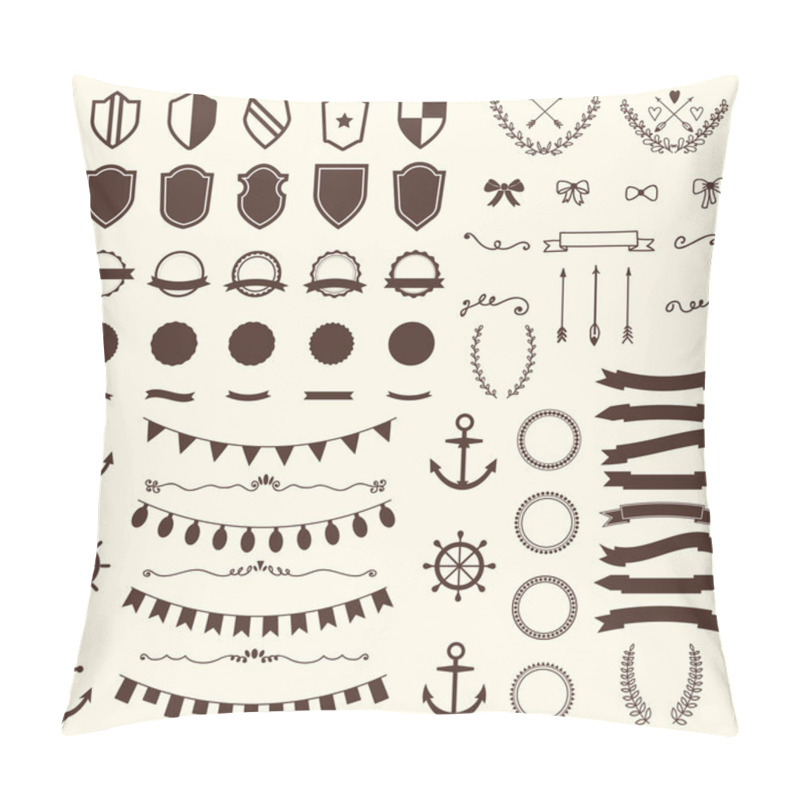 Personality  Collection Of Shields, Badges And Labels. Vector Design Elements Pillow Covers