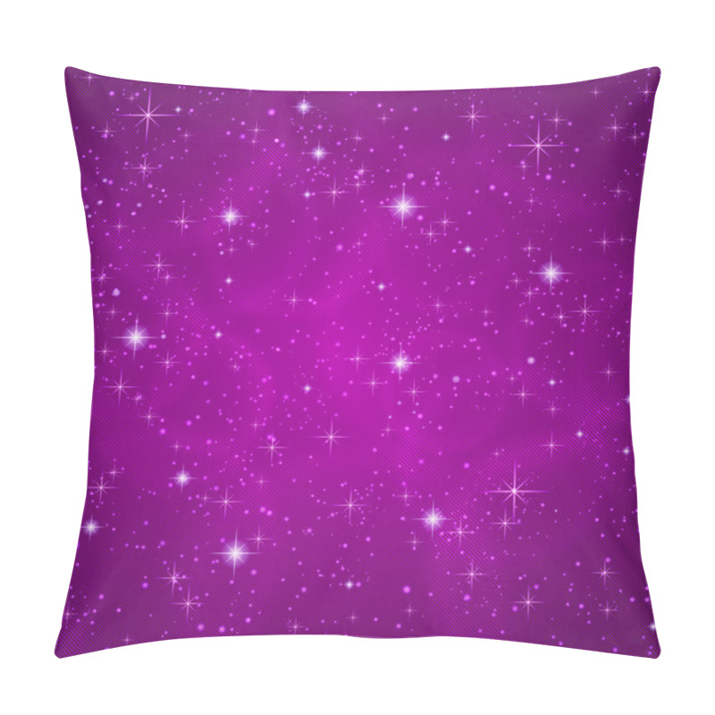 Personality  Abstract Dark Violet (petunia) Background With Sparkling, Twinkling Stars. Cosmic Atmosphere Illustration. Universe. Vector Pillow Covers