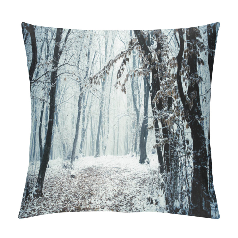 Personality  Frost Covered Trees In Winter Pillow Covers