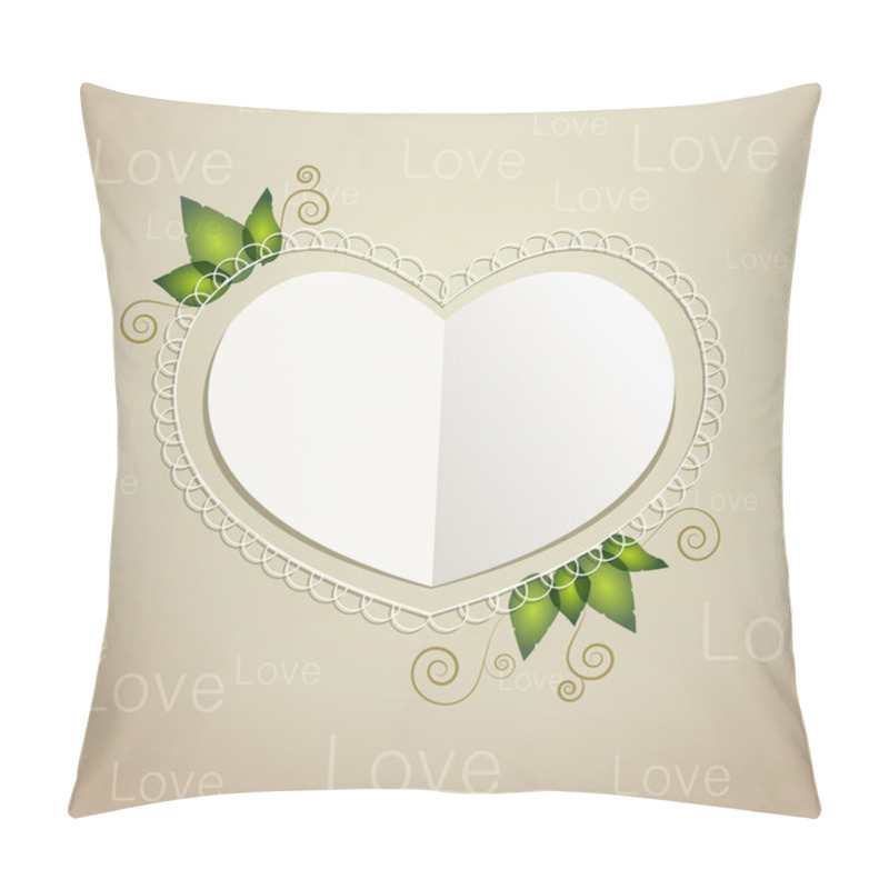 Personality  Vector Heart Shaped Paper Card. Pillow Covers