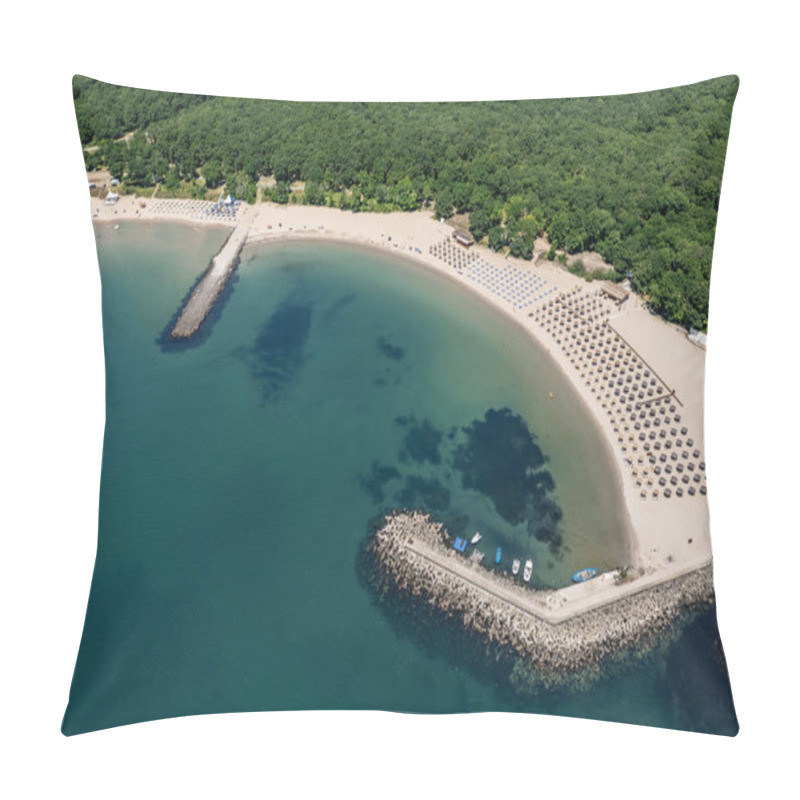 Personality  Aerial View To Beautiful Perla Beach Near To Primorsko, Bulgaria Pillow Covers