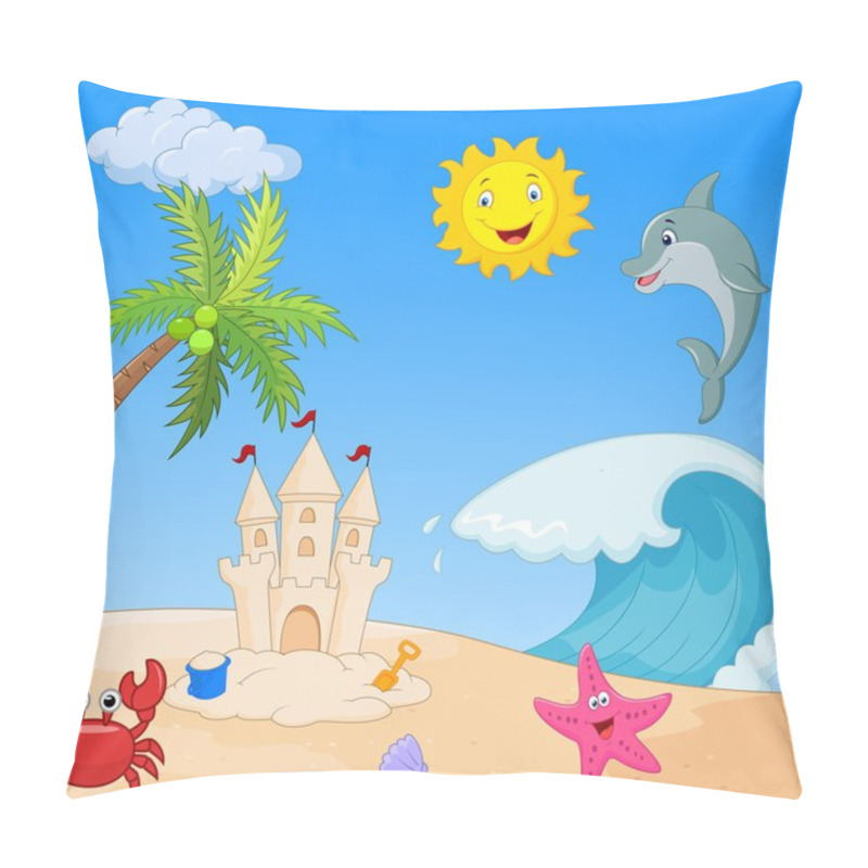 Personality  Summer Beach Cartoon Pillow Covers