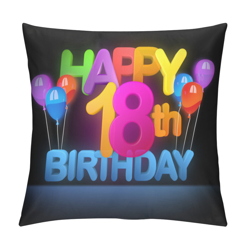 Personality  Happy 18th Title Dark Pillow Covers